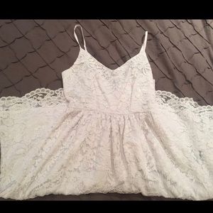 White lace midi dress